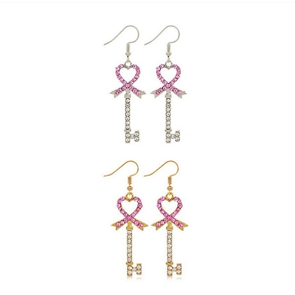 Pink Ribbon earrings - Picture 2 of 2